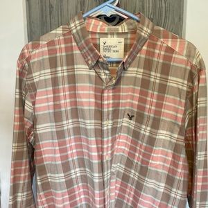 American Eagle Plaid Button Down Shirt - gently used, great condition - Size L
